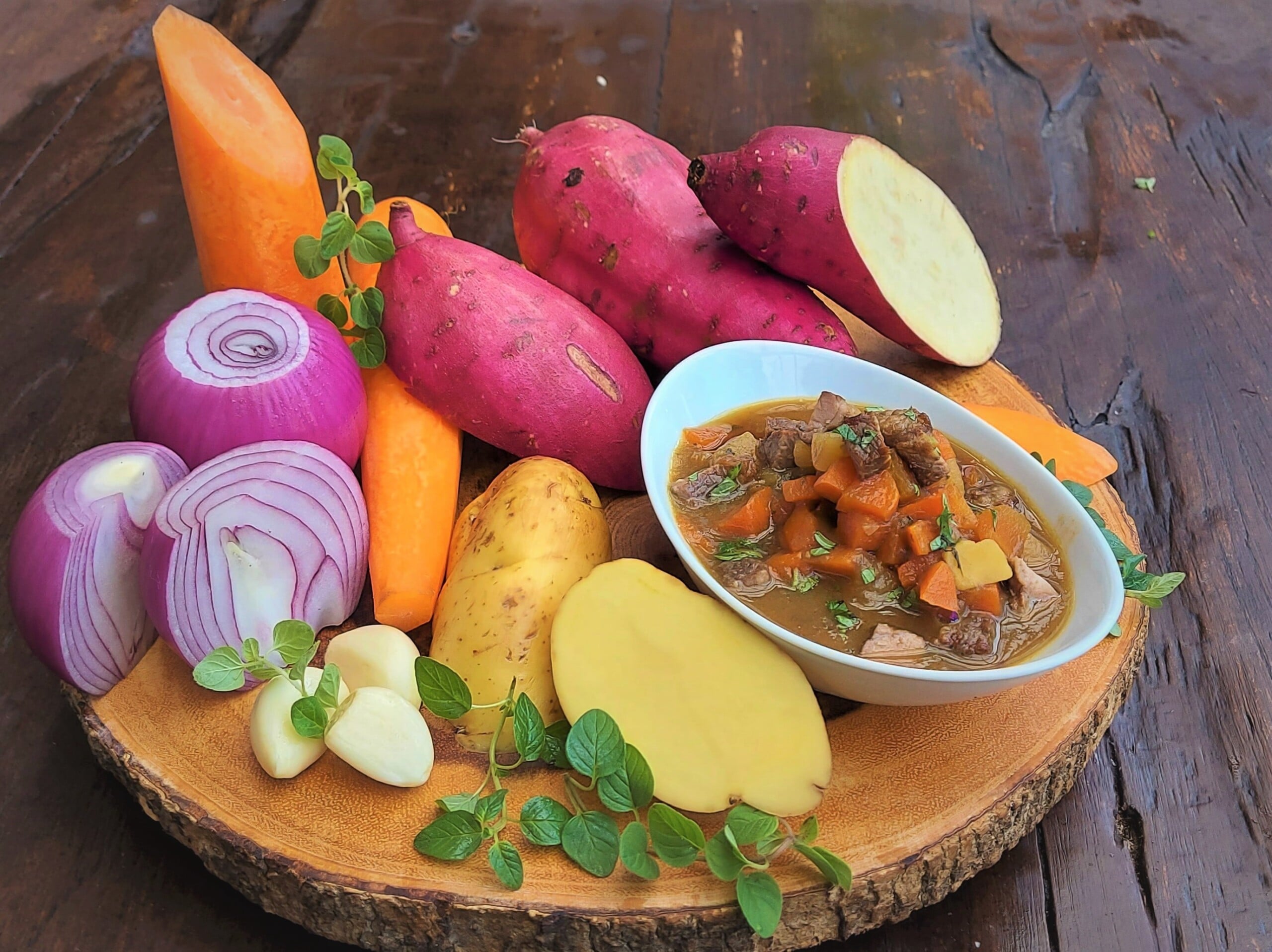 braised beef with carrot and sweet potatoes