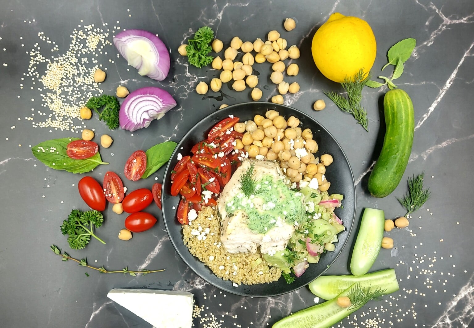 GREEK CHICKEN POWER BOWL - HEALTHY MEALS THAILAND